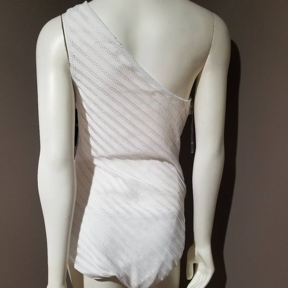 Lauren Ralph Lauren Ottoman Mesh One Shoulder One-Piece Size 14 - Picture 4 of 14